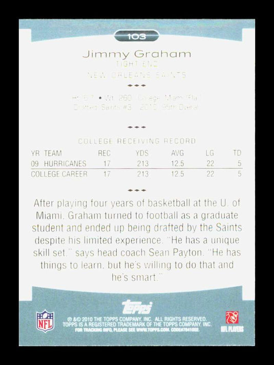 2010 Topps Platinum Jimmy Graham