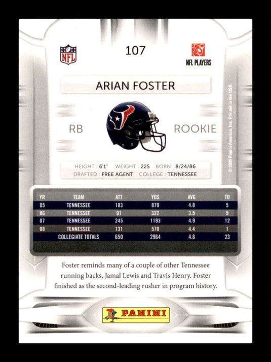 2009 Playoff Prestige Arian Foster 