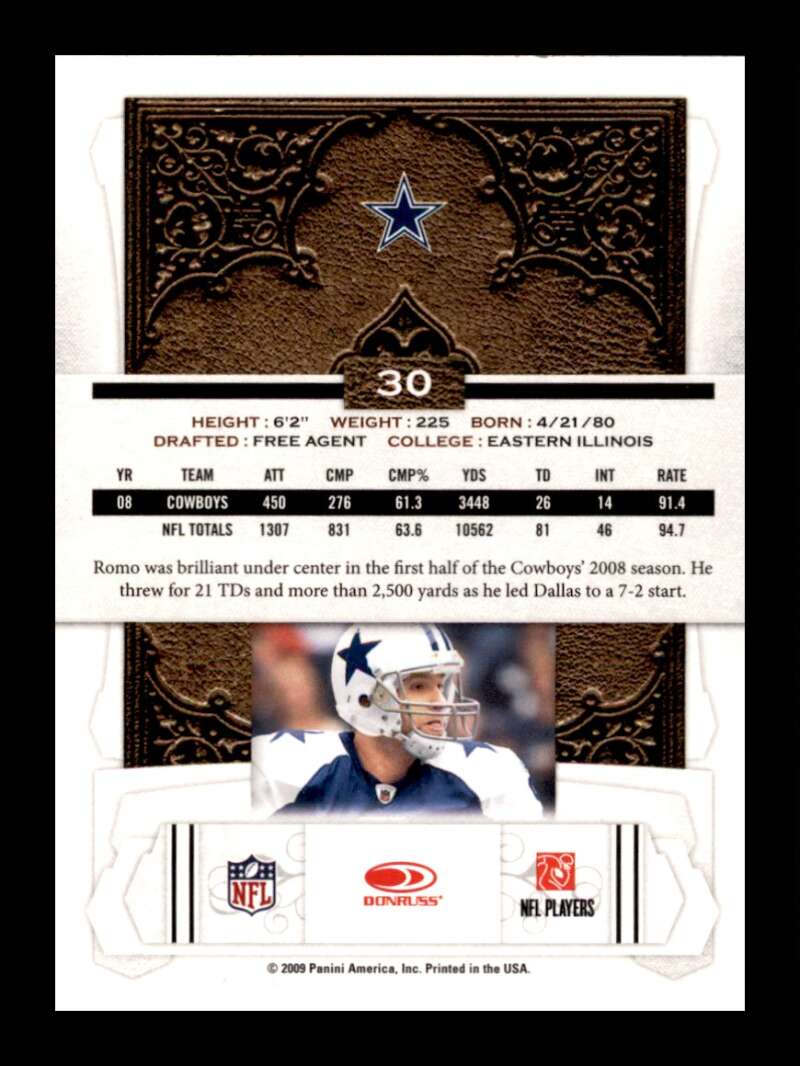 Load image into Gallery viewer, 2009 Donruss Classics Tony Romo #30 Dallas Cowboys  Image 2
