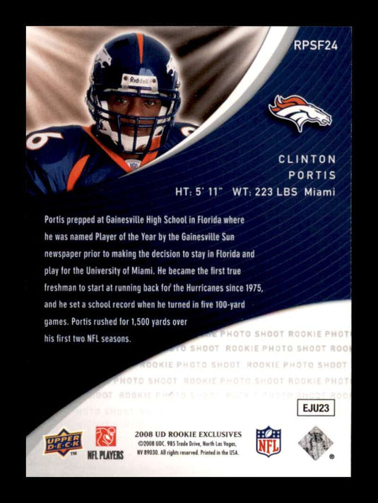 2008 Upper Deck Rookie Exclusives Photo Shoot Flashbacks Clinton Portis