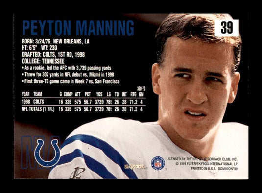 1999 SkyBox Dominion Peyton Manning 