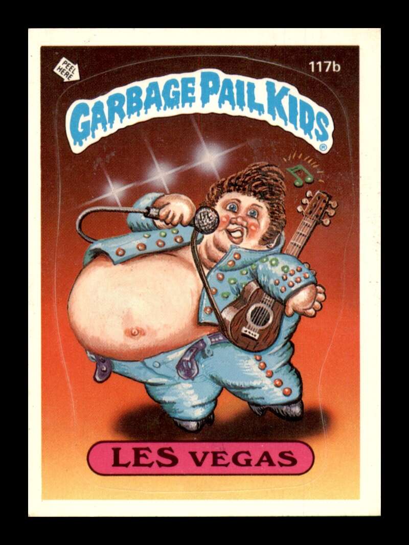 Load image into Gallery viewer, 1986 Topps Garbage Pail Kids Series 3 Les Vegas #117b Wax On Front Image 1
