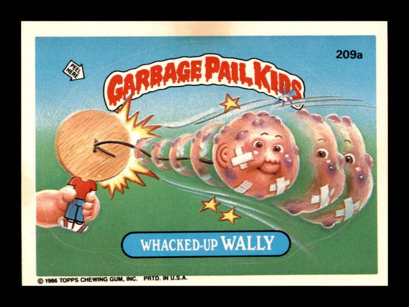 Load image into Gallery viewer, 1986 Topps Garbage Pail Kids Series 6 Whacked-Up Wally #209A Crease Image 1

