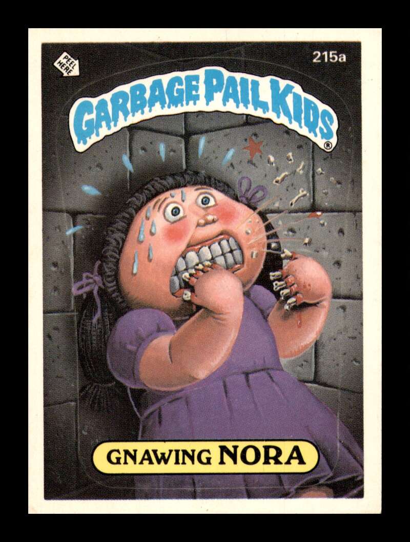 Load image into Gallery viewer, 1986 Topps Garbage Pail Kids Series 6 Gnawing Nora #215A  Image 1
