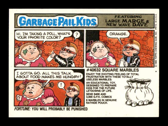 1986 Topps Garbage Pail Kids Series 6 Gnawing Nora 