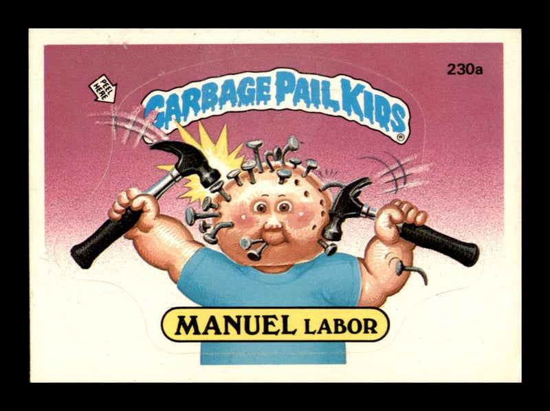 Load image into Gallery viewer, 1986 Topps Garbage Pail Kids Series 6 Manuel Labor #230A Wax On Front Image 1
