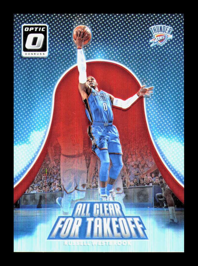Load image into Gallery viewer, 2017-18 Donruss Optic All Clear for Takeoff Red Prizm Russell Westbrook #11 Oklahoma City Thunder /99  Image 1
