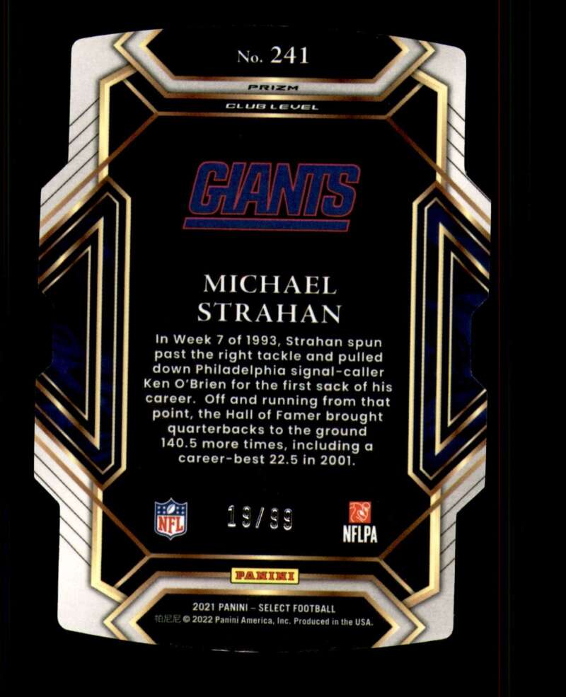 Load image into Gallery viewer, 2021 Panini Select White Prizm Die Cut Michael Strahan #241 New York Giants /99  Image 2
