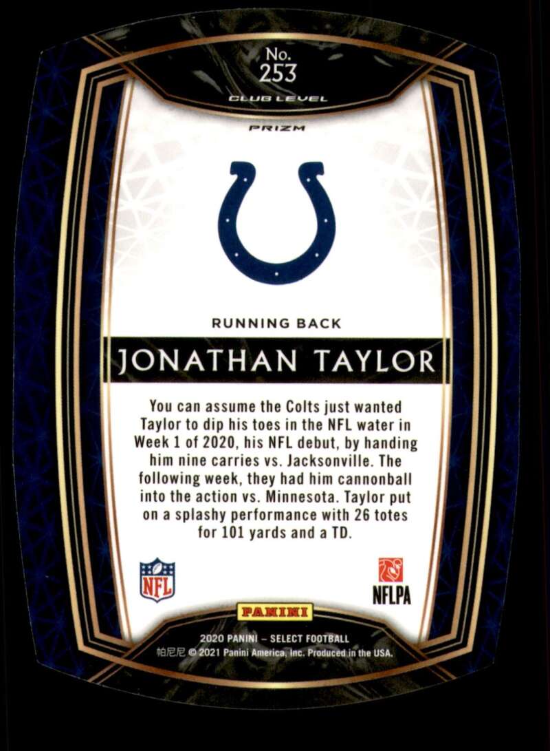 Load image into Gallery viewer, 2020 Panini Select Maroon Prizm Die Cut Jonathan Taylor #253 Indianapolis Colts Rookie RC Image 2
