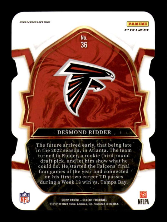 2022 Panini Select Green Yellow Prizm Die Cut Desmond Ridder