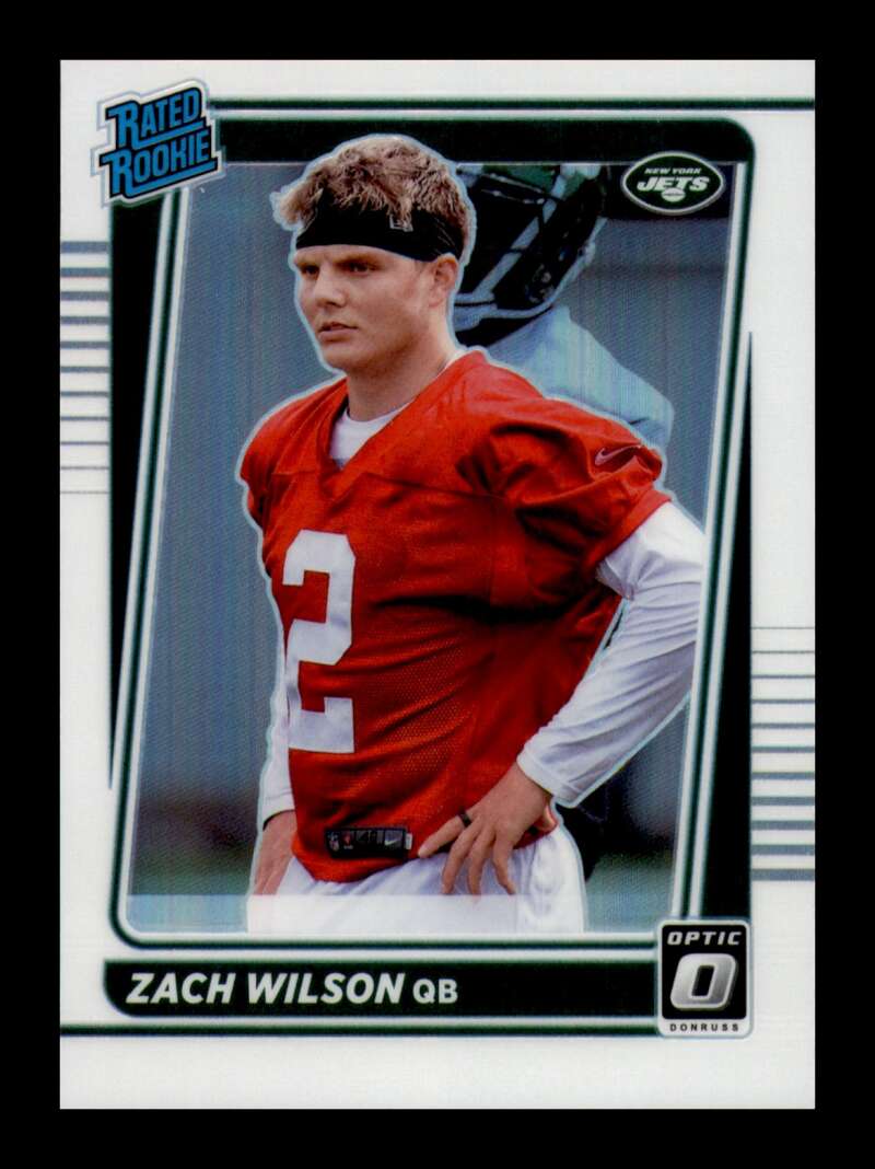 Load image into Gallery viewer, 2021 Donruss Optic Holo Variation Zach Wilson #202 New York Jets Rookie RC  Image 1
