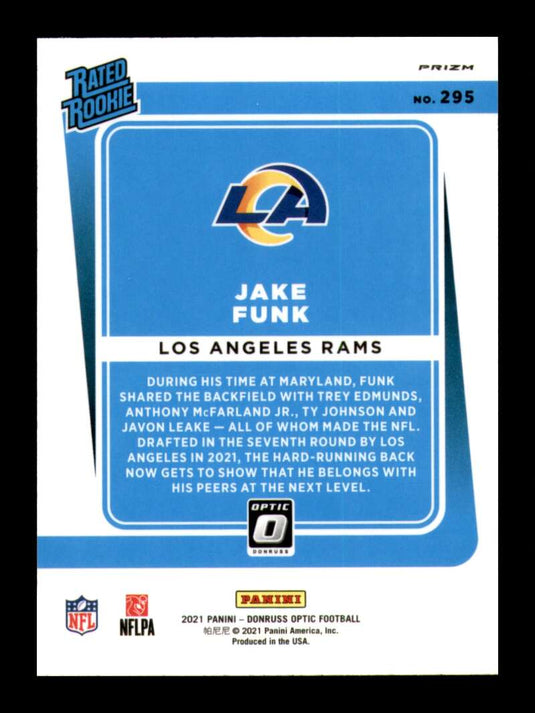 2021 Donruss Optic Purple Velocity Prizm Jake Funk 