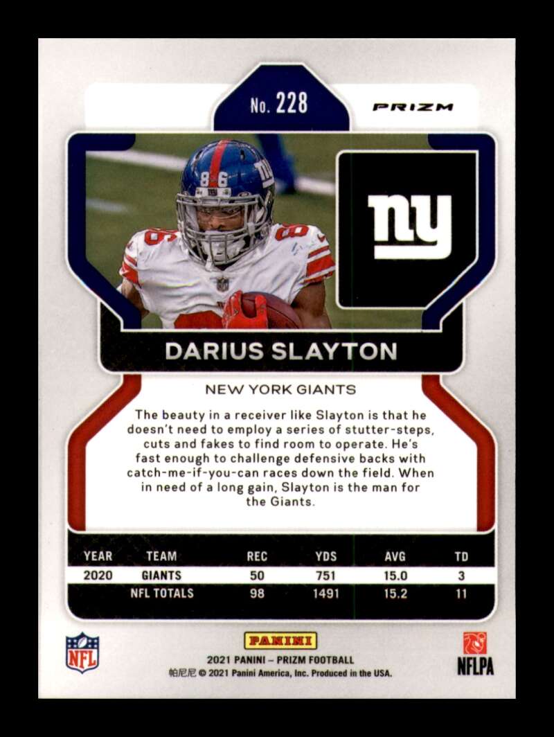 Load image into Gallery viewer, 2021 Panini Prizm Black White Checkerboard Prizm Darius Slayton #228 New York Giants  Image 2
