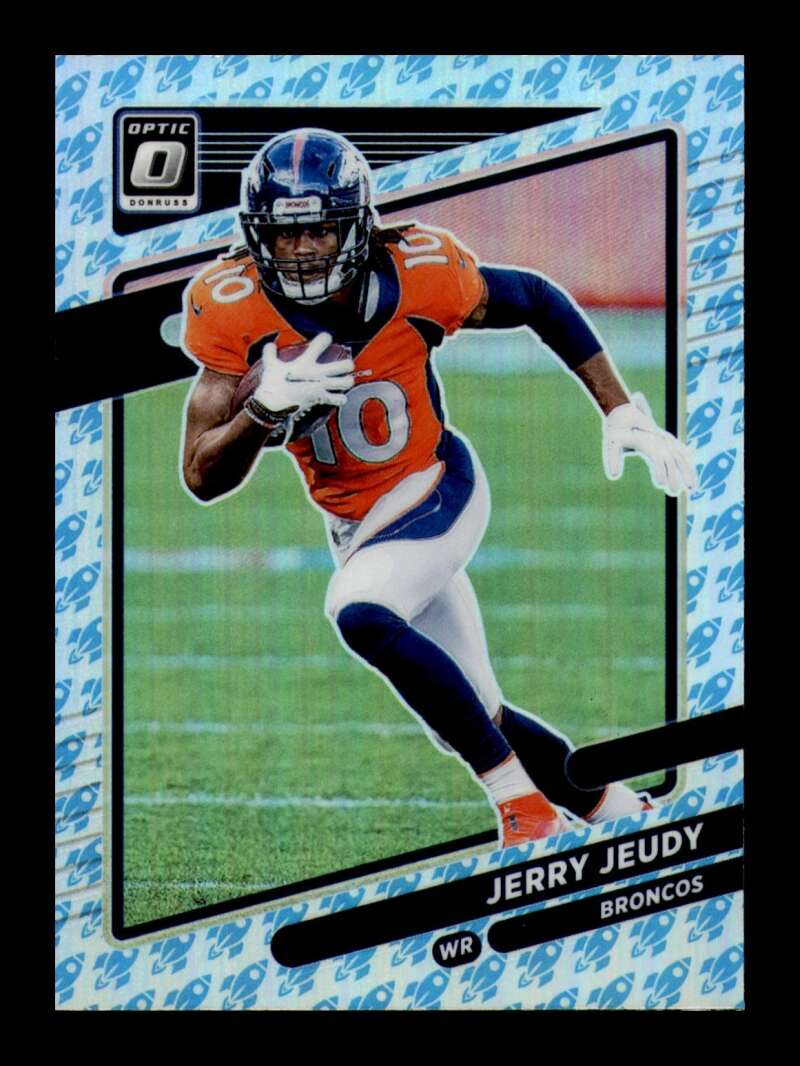 Load image into Gallery viewer, 2021 Donruss Optic Rocket Prizm Jerry Jeudy #27 Denver Broncos SP SSP Image 1
