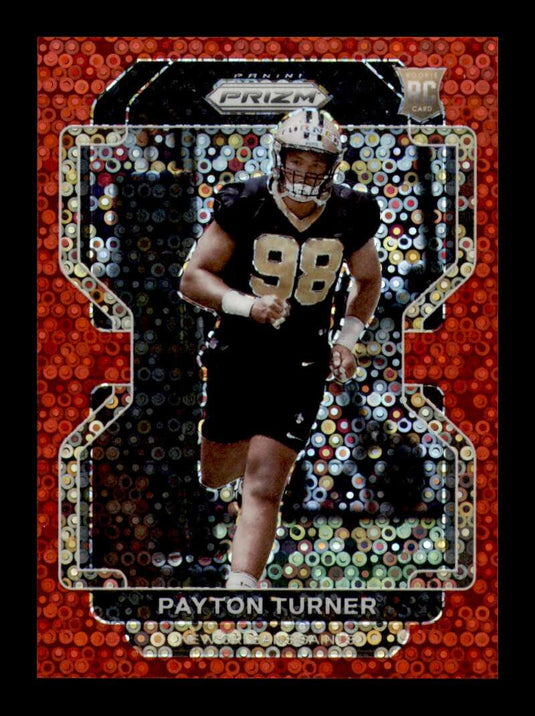 2021 Panini Prizm No Huddle Red Disco Prizm Payton Turner 