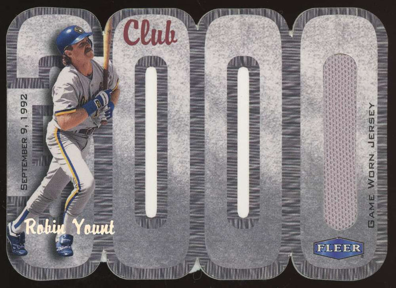 Load image into Gallery viewer, 2000 Fleer Club 3000 Game Used Jersey Robin Yount Milwaukee Brewers GU Relic /445  Image 1
