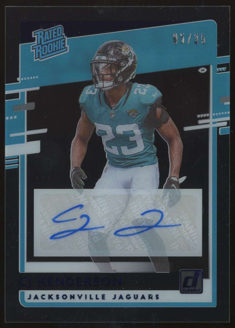 Load image into Gallery viewer, 2020 Chronicles Clearly Donruss Blue Auto CJ Henderson #RR-CH Jacksonville Jaguars Rookie RC /35  Image 1
