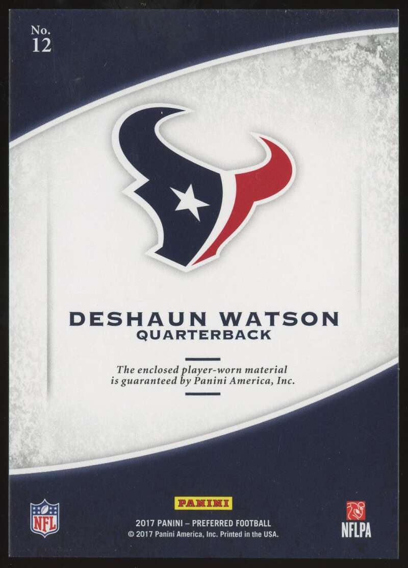 Load image into Gallery viewer, 2017 Panini Crown Royale Rookie Silhouette Deshaun Watson #12 Houston Texans RC Patch Relic Image 2
