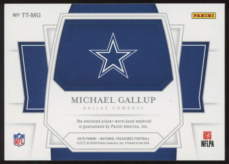 Load image into Gallery viewer, 2019 Panini National Treasures Tremendous Treasures Michael Gallup #TT-MG Dallas Cowboys Patch Relic /99  Image 2
