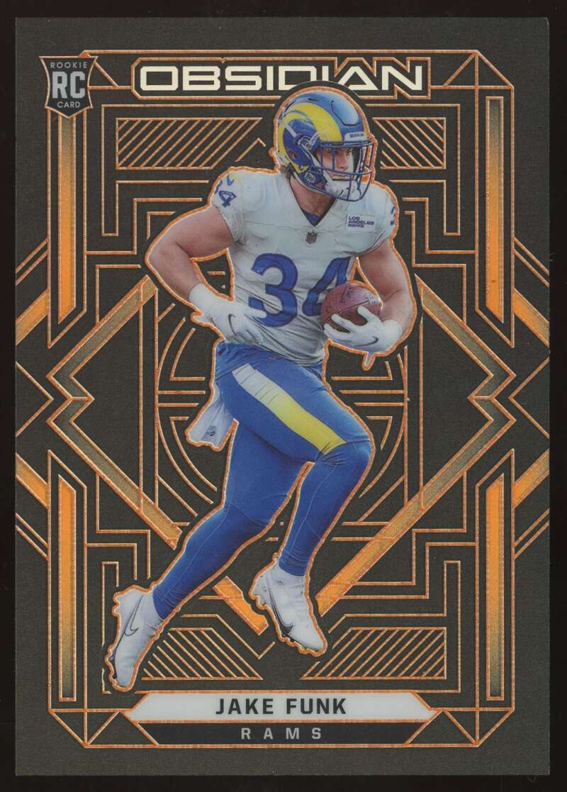 Load image into Gallery viewer, 2021 Panini Obsidian Electric Etch Orange Jake Funk #144 Los Angeles Rams Rookie RC /75  Image 1
