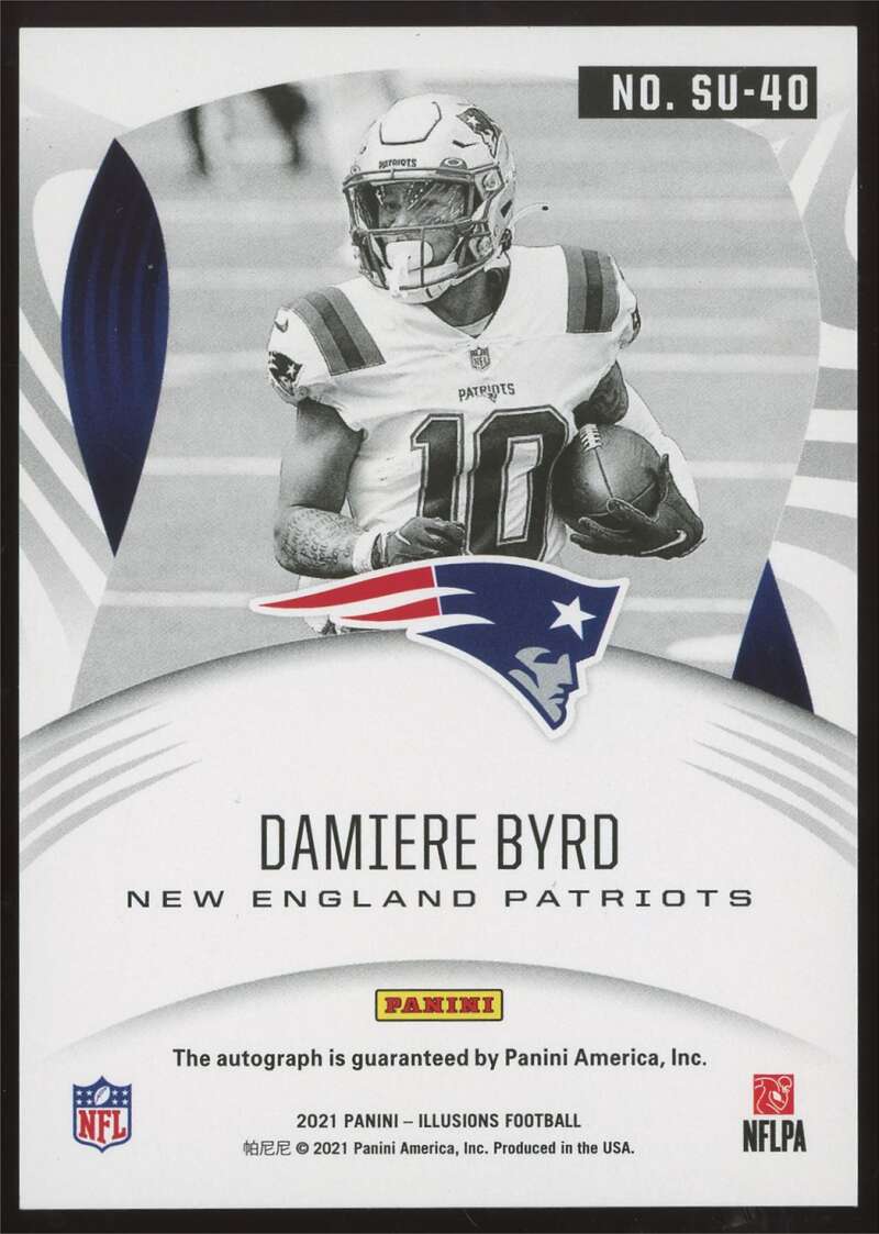 Load image into Gallery viewer, 2021 Panini Illusions Superlatives Red Auto Damiere Byrd #SU-40 New England Patriots /75  Image 2
