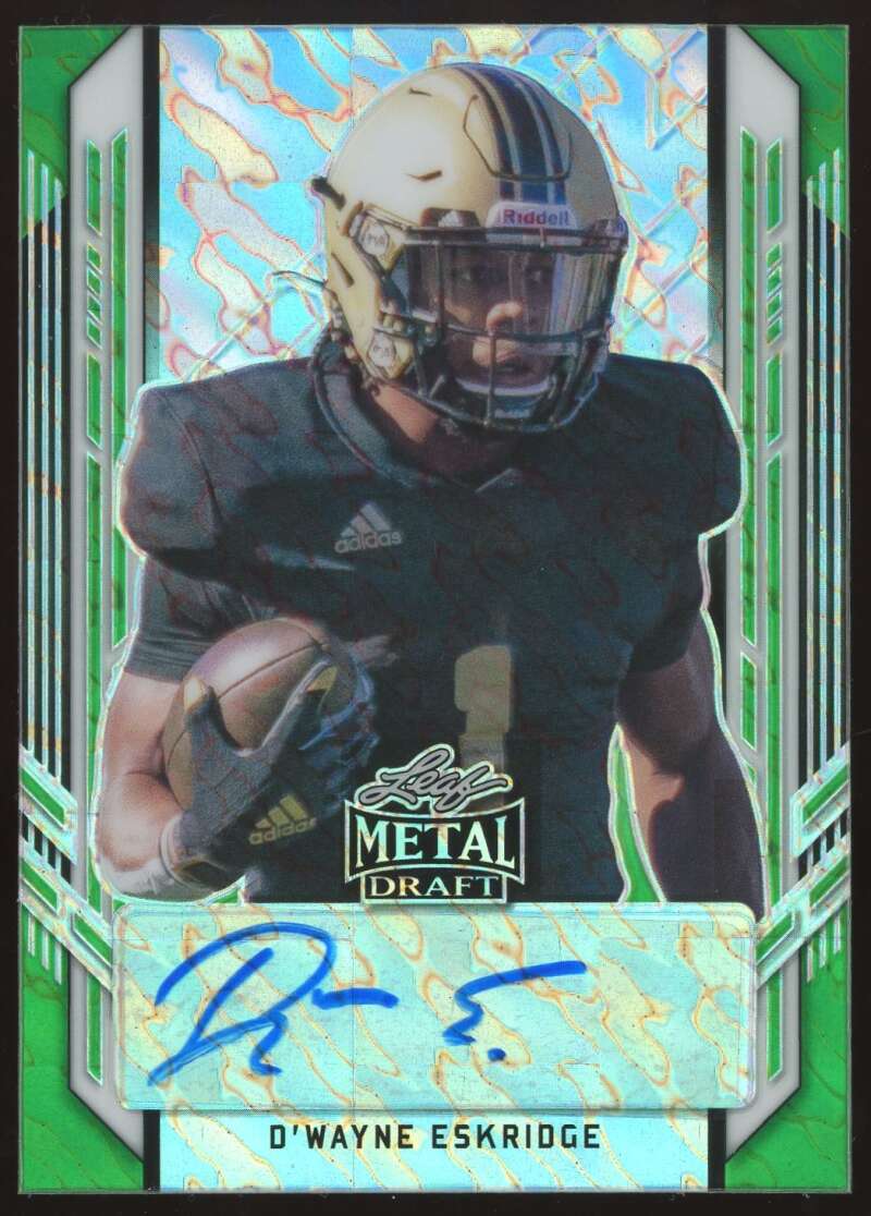 Load image into Gallery viewer, 2021 Leaf Metal Draft Green Marbles Auto D&#39;Wayne Eskridge #PA-DWE Rookie RC /10  Image 1
