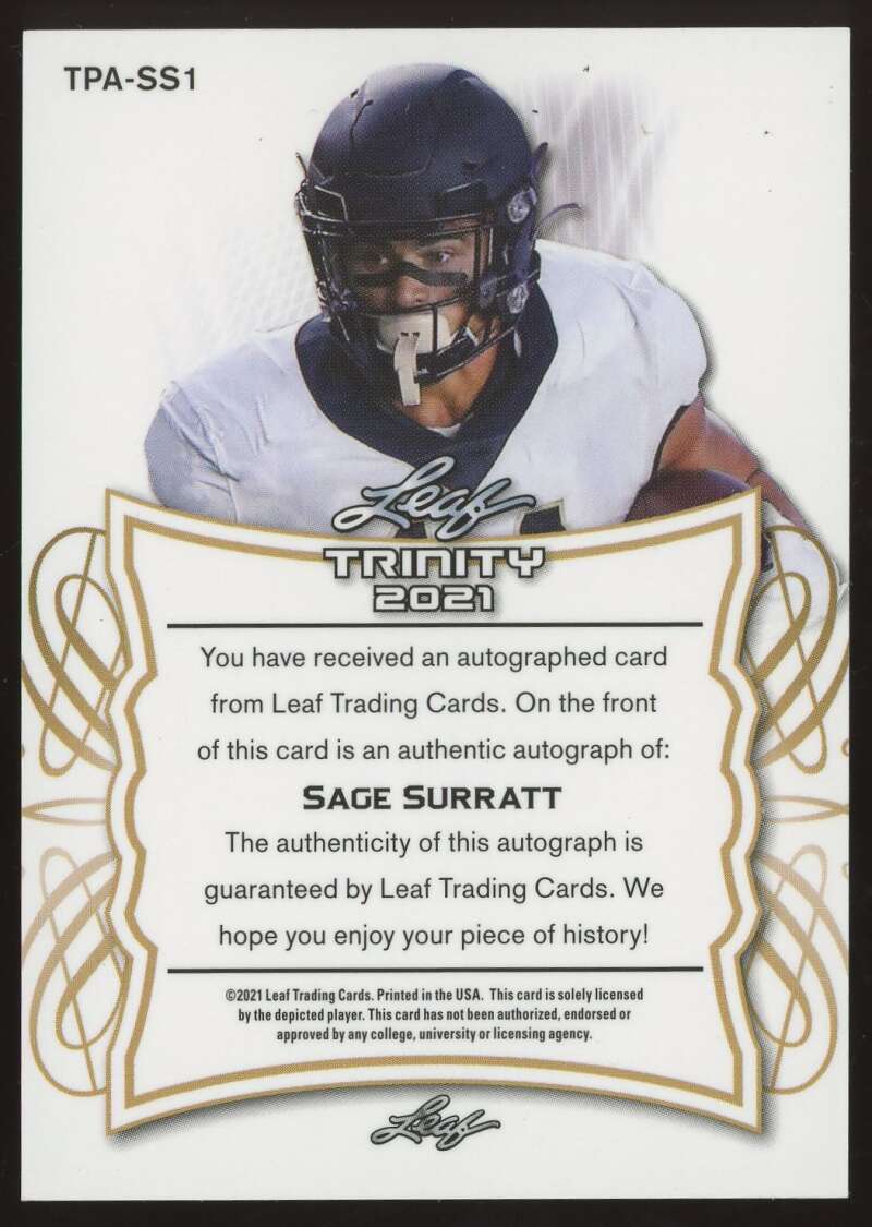 Load image into Gallery viewer, 2021 Leaf Trinity Auto Sage Surratt #TPA-SS1 Rookie RC XRC Image 2
