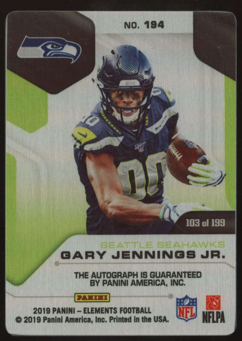 Load image into Gallery viewer, 2019 Panini Elements Auto Gary Jennings Jr #194 Seattle Seahawks Rookie RC /199  Image 2
