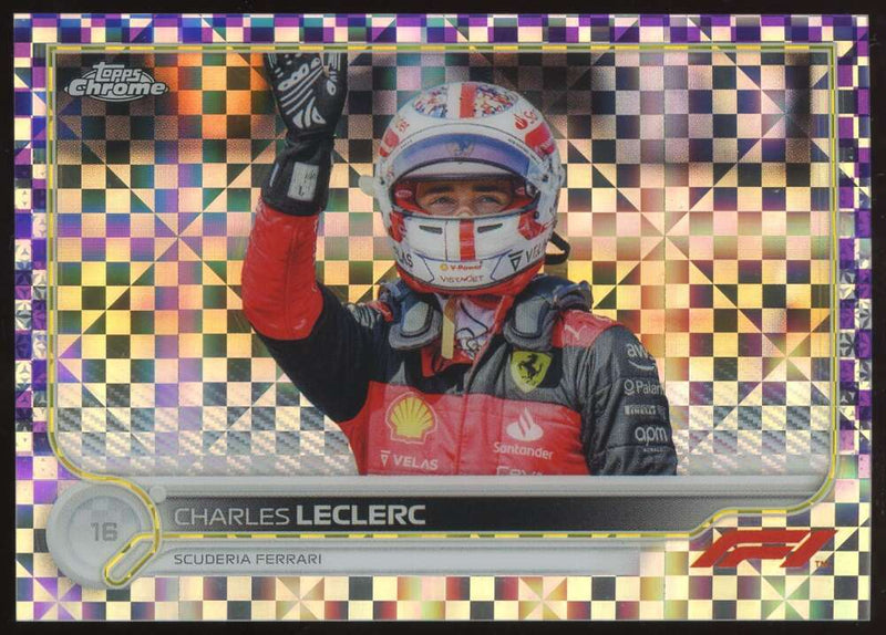 Load image into Gallery viewer, 2022 Topps Chrome Formula 1 Purple Checker Flag Refractor Charles Leclerc #28 Scuderia Ferrari /199  Image 1
