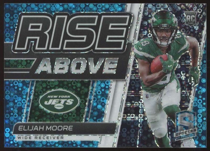 Load image into Gallery viewer, 2021 Panini Spectra Rise Above Neon Blue Elijah Moore #17 New York Jets Rookie RC /60  Image 1
