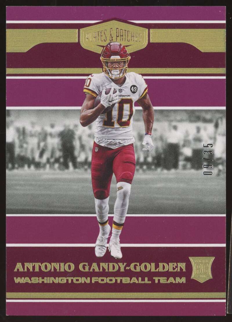 Load image into Gallery viewer, 2020 Panini Plates &amp; Patches Purple Antonio Gandy-Golden #194 Washington Rookie RC /35  Image 1
