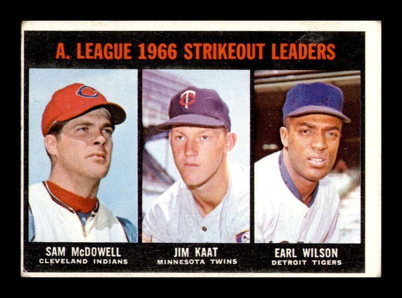 Load image into Gallery viewer, 1967 Topps Sam McDowell Jim Kaat Earl Wilson #237 A.L Strikeout Leaders  Image 1
