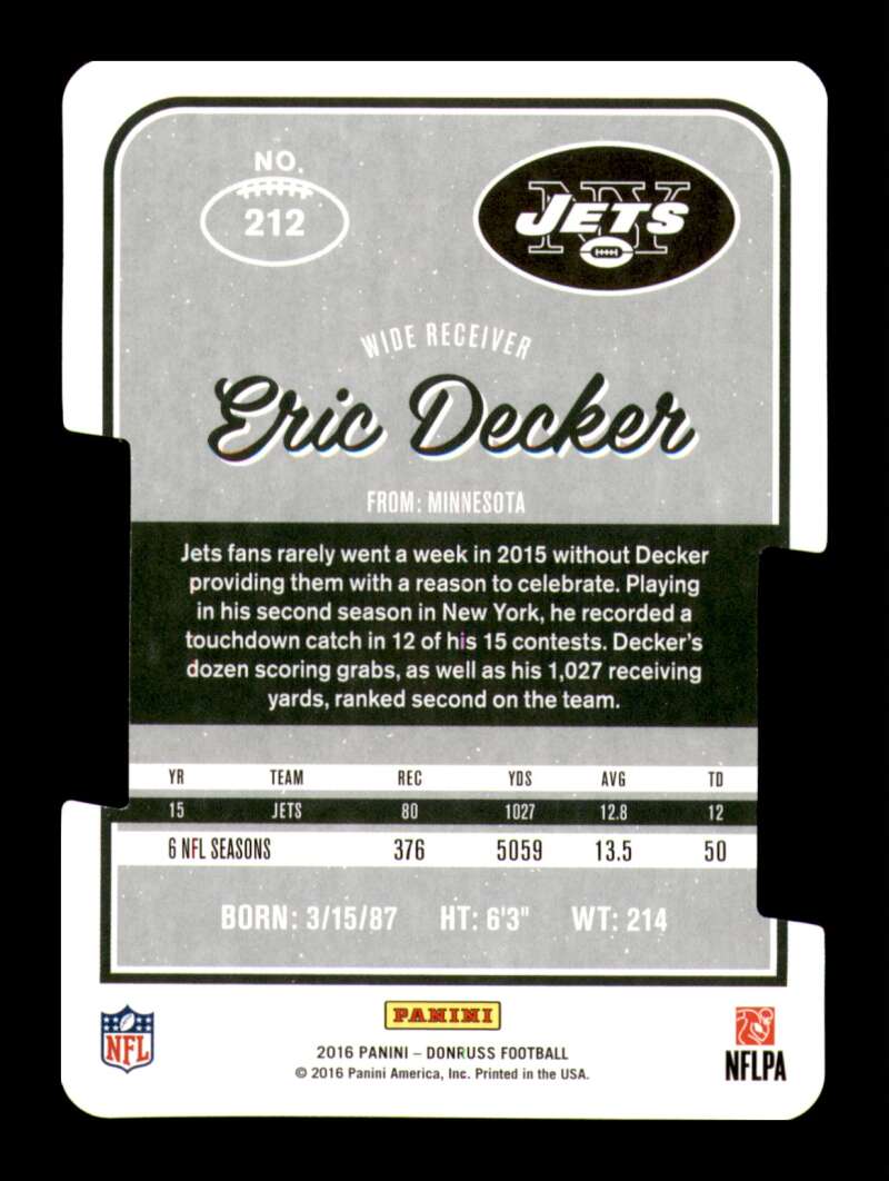 Load image into Gallery viewer, 2016 Donruss Press Proof Silver Die Cut Eric Decker #212 New York Jets /75  Image 2
