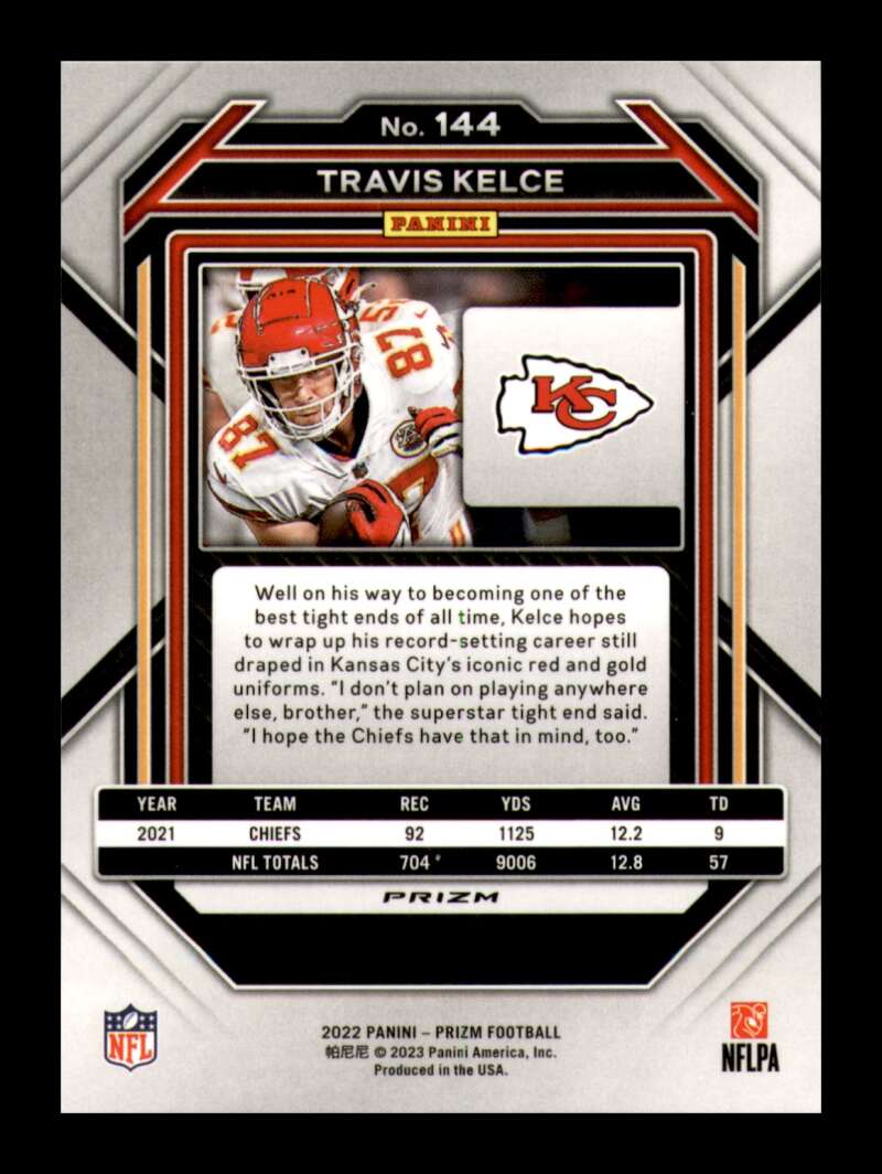 Load image into Gallery viewer, 2022 Panini Prizm Light Blue Prizm Travis Kelce #144 Kansas City Chiefs  Image 2
