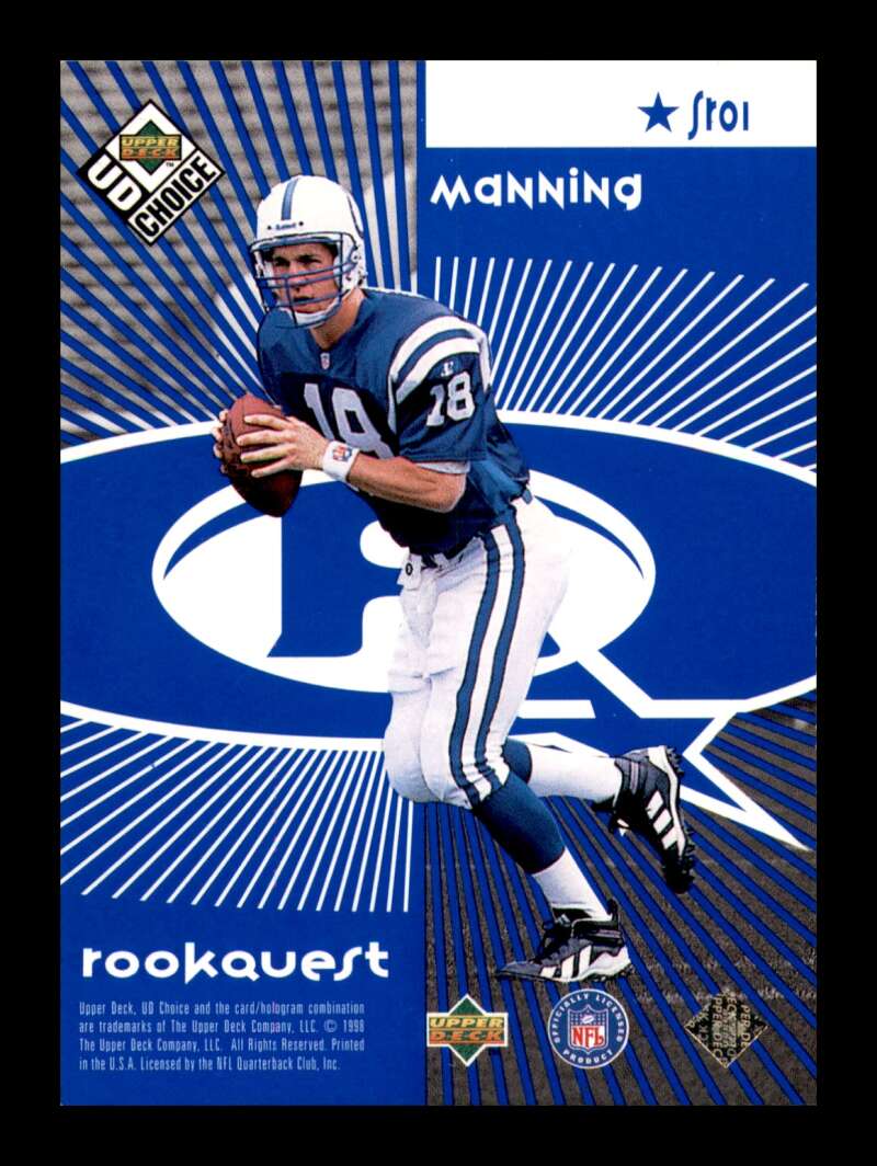 Load image into Gallery viewer, 1998 UD Choice Starquest Rookquest Blue Peyton Manning John Elway #SR1 Rookie RC Image 2
