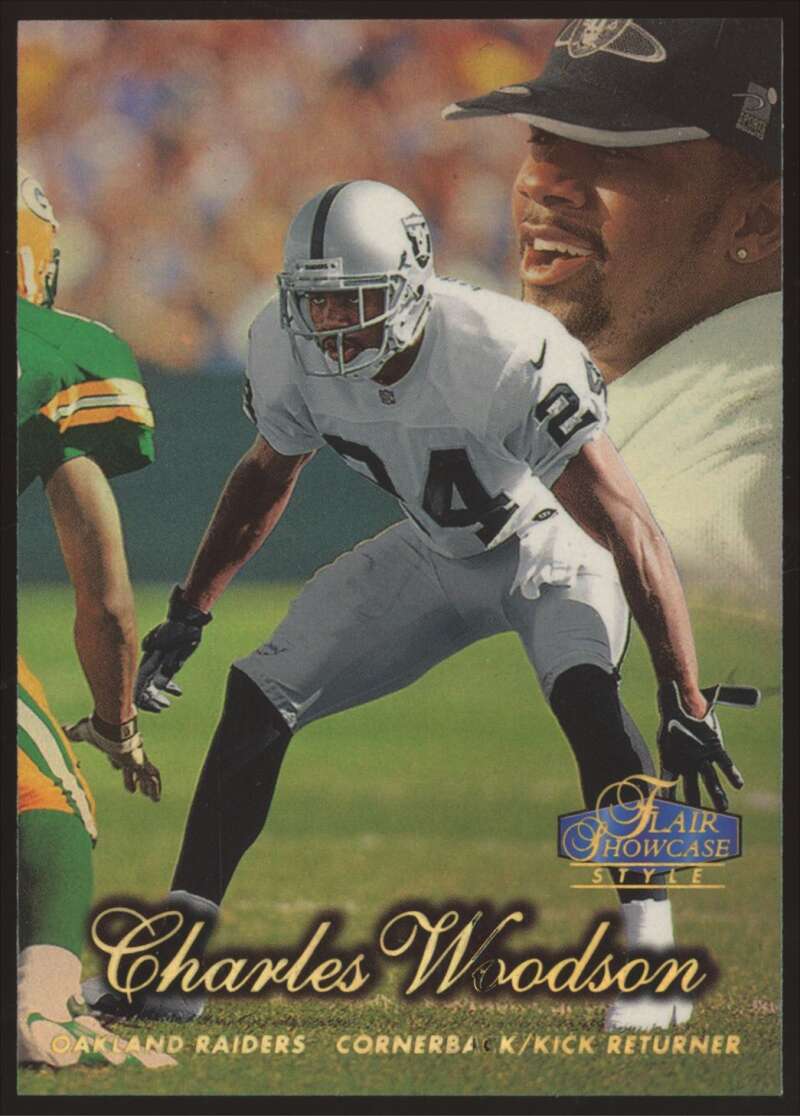 Load image into Gallery viewer, 1998 Flair Showcase Row 2 Charles Woodson #28 Oakland Raiders Rookie RC Image 1
