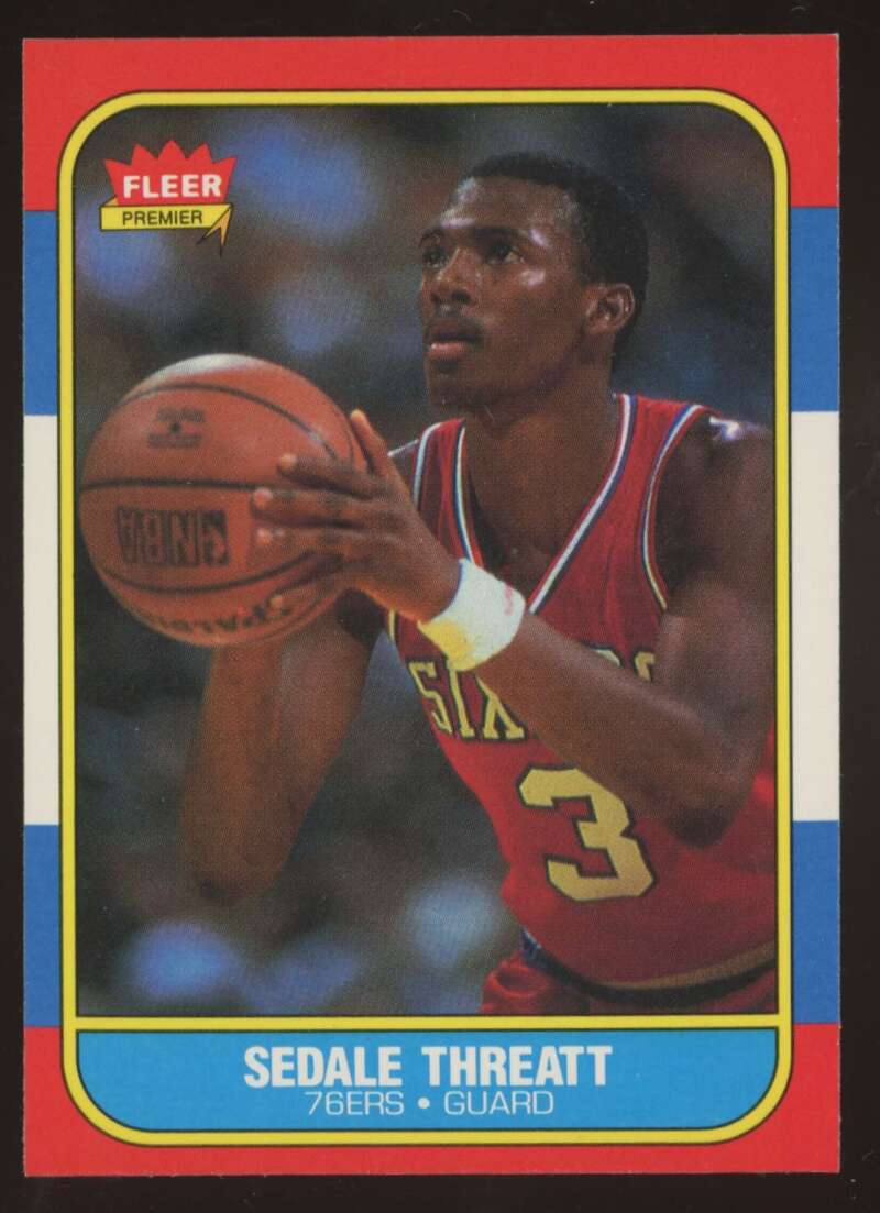 Load image into Gallery viewer, 1986-87 Fleer Sedale Threatt #112 Philadelphia 76ers Rookie RC NM Near Mint Image 1
