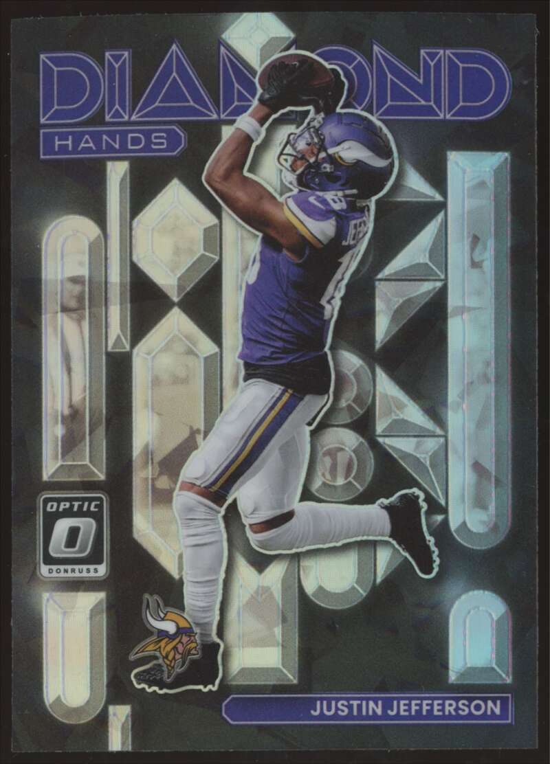 Load image into Gallery viewer, 2022 Donruss Optic Diamond Hands Silver Prizm Justin Jefferson #DH-2 Vikings Image 1
