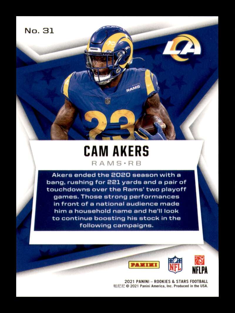 Load image into Gallery viewer, 2021 Panini Rookies &amp; Stars Orange Cam Akers #31 Los Angeles Rams /99  Image 2
