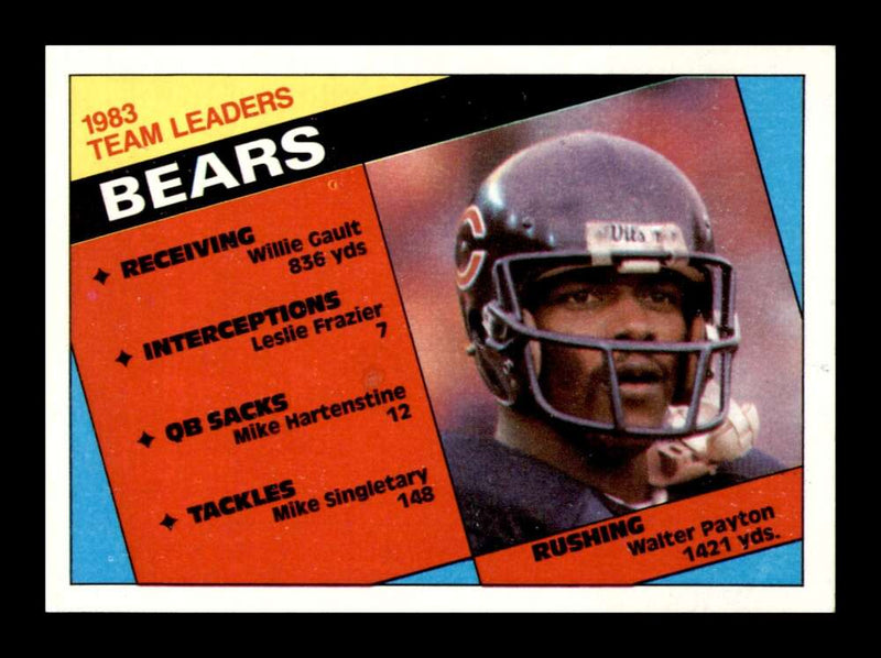 Load image into Gallery viewer, 1984 Topps Walter Payton #221 Team Leaders Chicago Bears NM Near Mint Image 1
