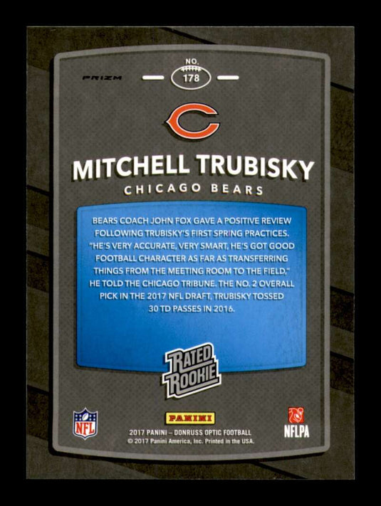 2017 Donruss Optic Red Yellow Mitchell Trubisky