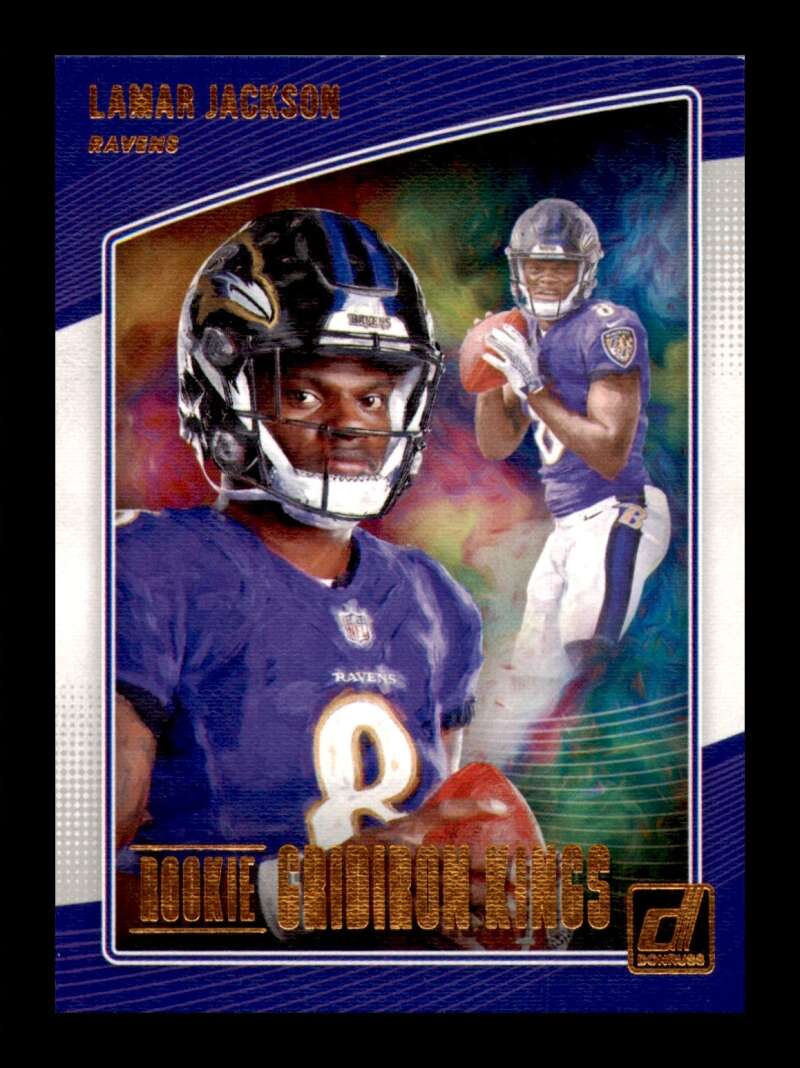 Load image into Gallery viewer, 2018 Donruss Rookie Gridiron Kings Lamar Jackson #RGK-17 Baltimore Ravens RC Image 1
