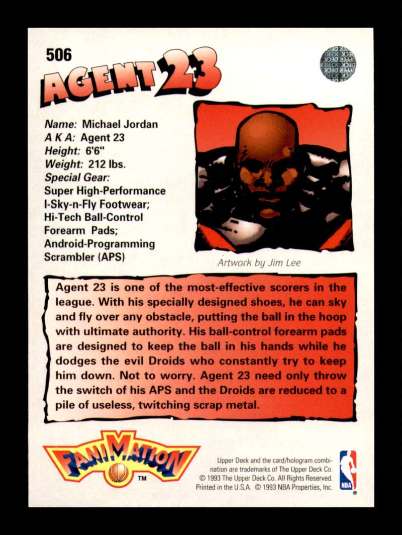 Load image into Gallery viewer, 1992-93 Upper Deck Fanimation Michael Jordan #506 Agent 23 Chicago Bulls Image 2
