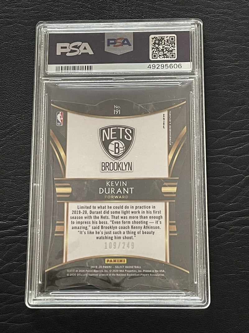 Load image into Gallery viewer, 2019-20 Panini Select Blue Prizm Die Cut Kevin Durant #191 PSA 8 /249 Image 2
