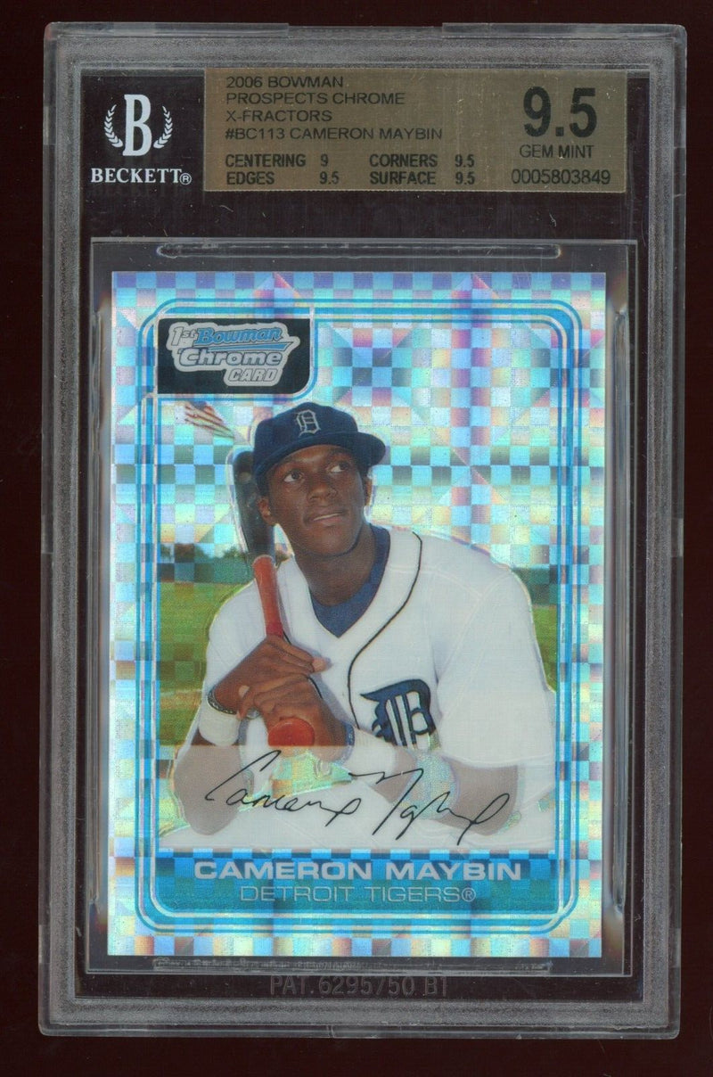 Load image into Gallery viewer, 2006 Bowman Chrome X-Fractor Cameron Maybin #BC113 1st Bowman BGS 9.5 /250 Image 1

