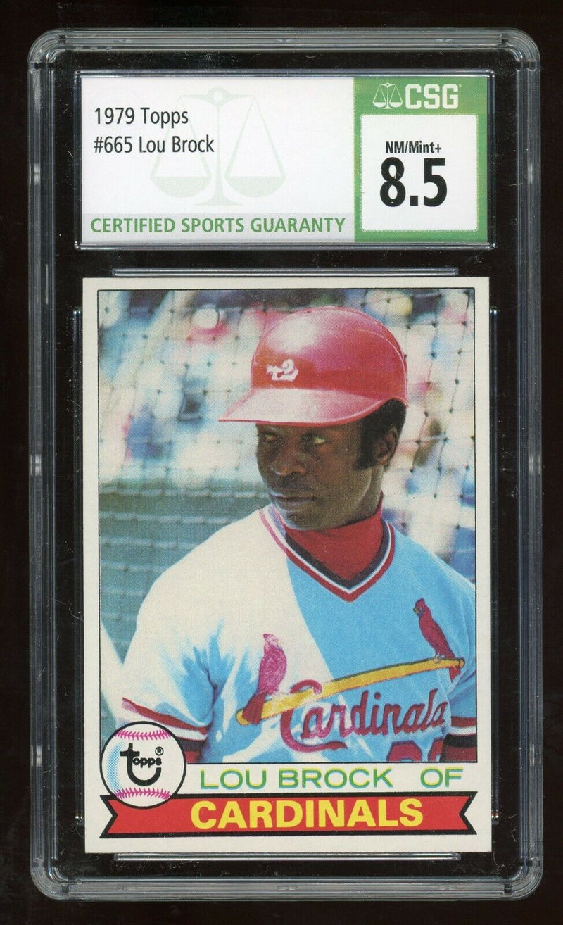 Load image into Gallery viewer, 1979 Topps Lou Brock #665 St Louis Cardinals CSG 8.5 NM-MT+ Image 1
