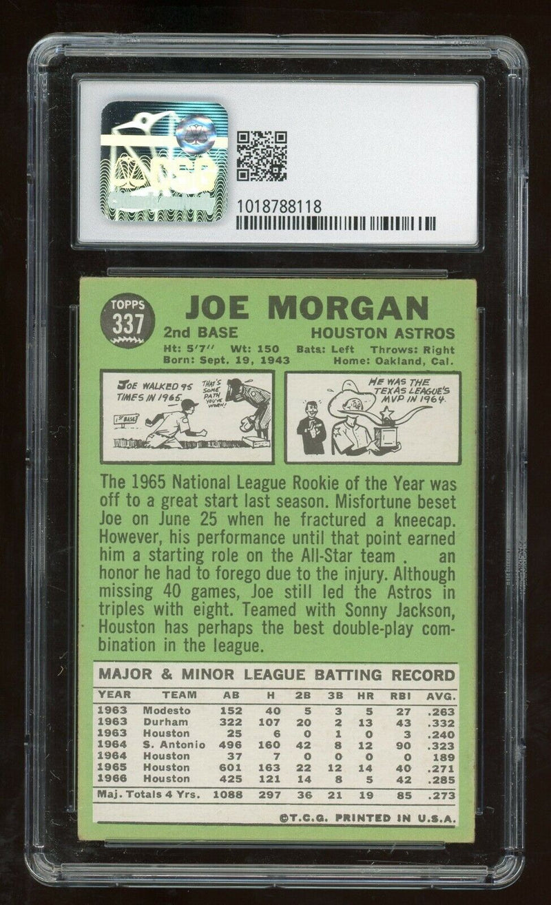 Load image into Gallery viewer, 1967 Topps Joe Morgan #337 Houston Astros CSG 6 EX-MT Centered Image 2

