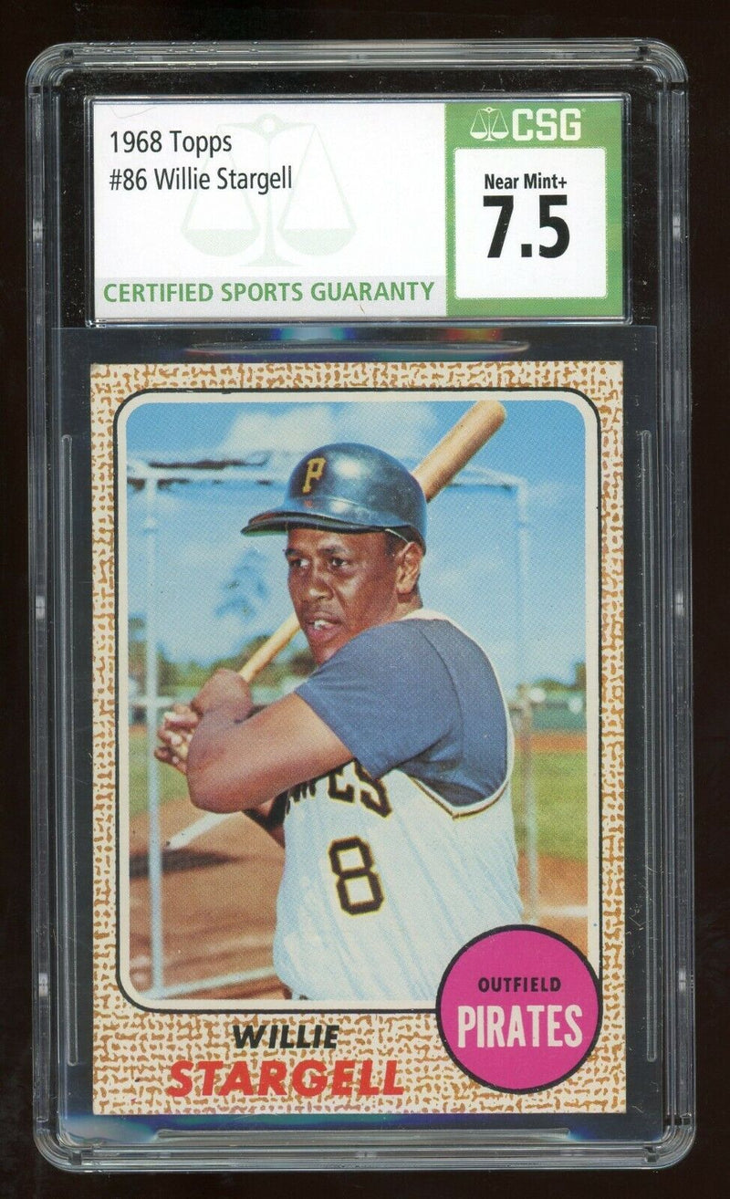 Load image into Gallery viewer, 1968 Topps Willie Stargell #86 Pittsburgh Pirates CSG 7.5 NM+ Centered Image 1
