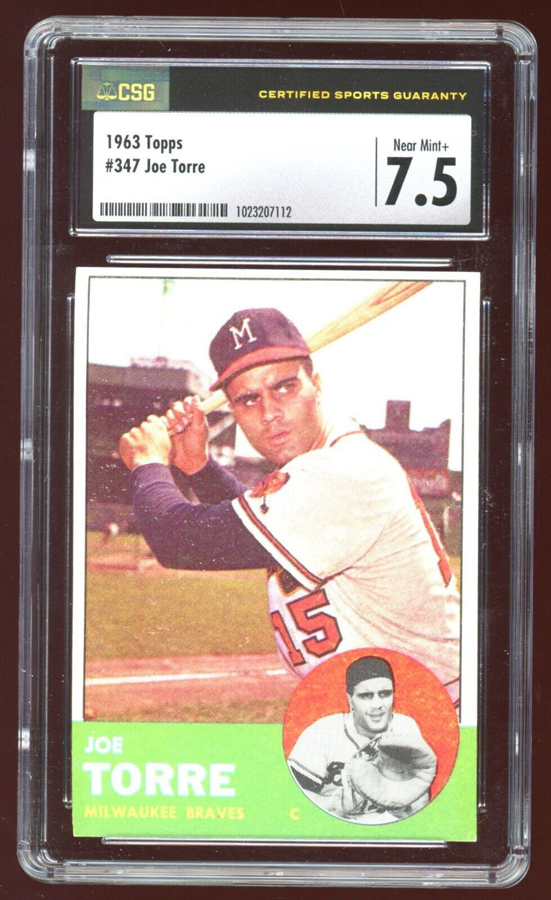 Load image into Gallery viewer, 1963 Topps Joe Torre #347 Milwaukee Braves CSG 7.5 NM+ Near Mint Plus Image 1
