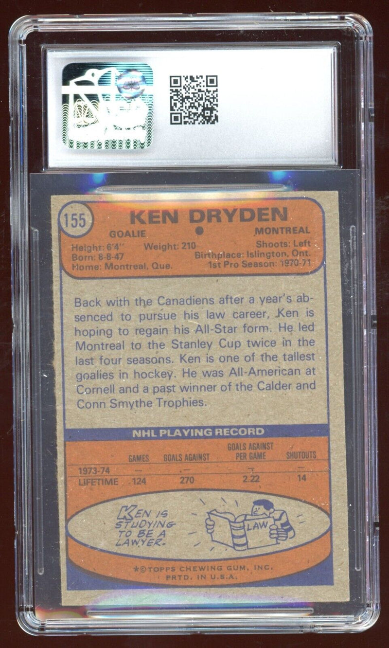 Load image into Gallery viewer, 1974-75 Topps Ken Dryden #155 Montreal Canadiens CSG 7 NM Near Mint Image 2
